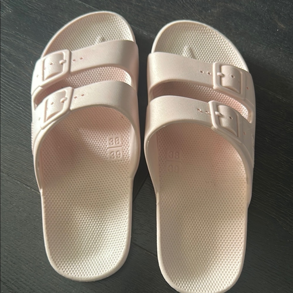 Elegant Blush Slide Sandals